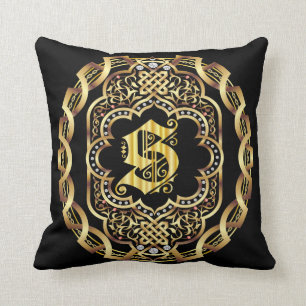 Monogram S IMPORTANT Read About Design Throw Pillow