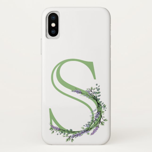 Monogram S Lavender Eucalyptus Case-Mate iPhone Case (Back)