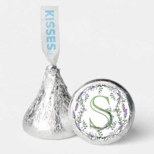 Monogram S Lavender Eucalyptus Watercolor Painting Hersheys Kisses