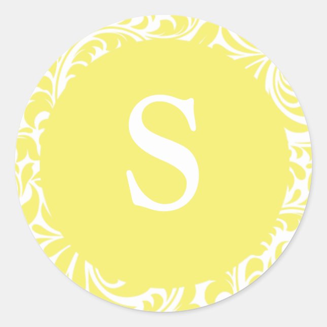 Monogram S Light Yellow Customizable Invite Seals (Front)