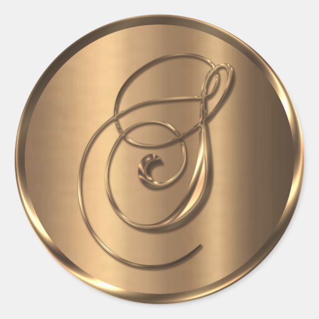 Monogram S NONMETALLIC Bronze Envelope Seal (Front)