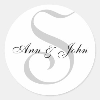 Monogram S  plus First Names Stickers for Weddings