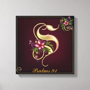 Monogram S Premium Wrapped Canvas (Gloss) Print