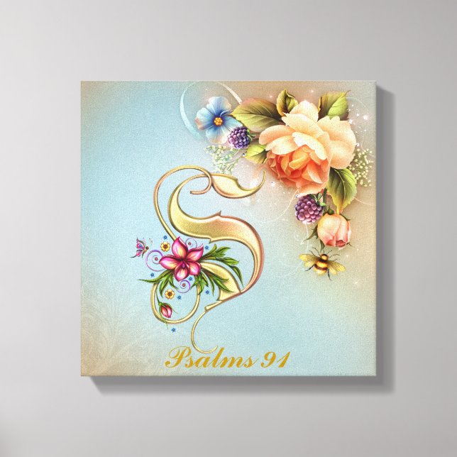 Monogram S Premium Wrapped Canvas (Gloss) Print (Front)