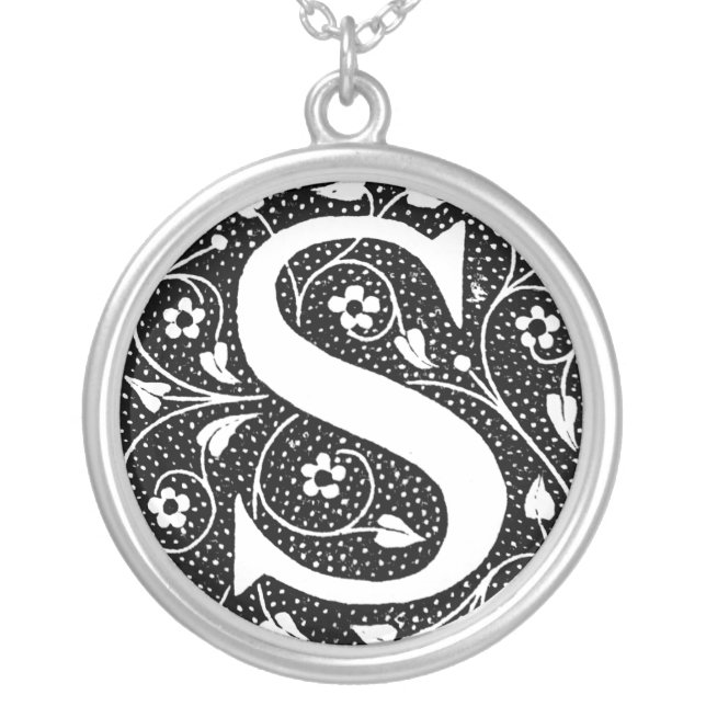 Monogram S Silver Plated Necklace (Front)