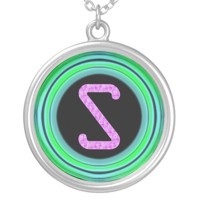 Monogram "S" Silver Plated Necklace (Front)
