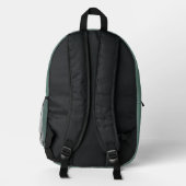 Monogram Sage Green Minimal Simple Modern Scandi Printed Backpack (Back)