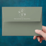 Monogram Sage Green Modern Elegant Wedding Envelope<br><div class="desc">Monogram Sage Green Modern Elegant Wedding envelope. (monogram vector designed by pikisuperstar - Freepik)</div>