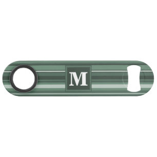 Monogram sage green stripes bar key
