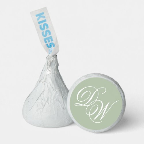 Monogram Sage Green Wedding Elegant Calligraphy Hersheys Kisses