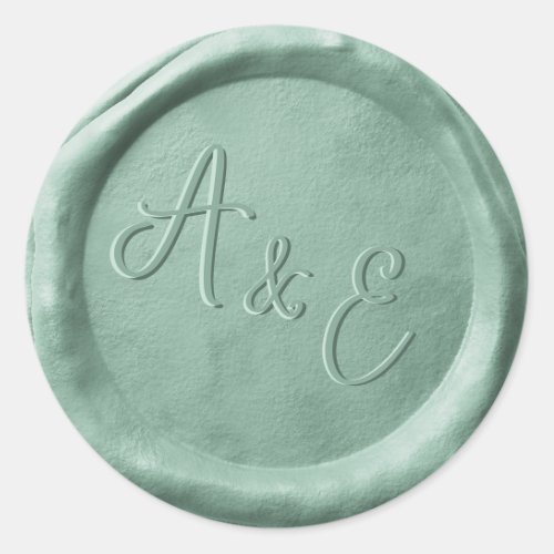 Monogram Sage Green Wedding Wax Seal Stickers