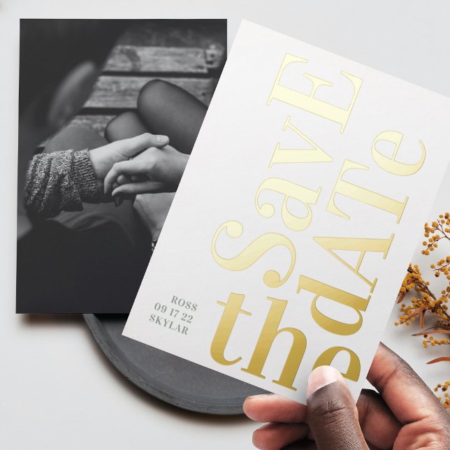 Monogram Sage Green White Save The Date Foil Invitation (Creator Uploaded)