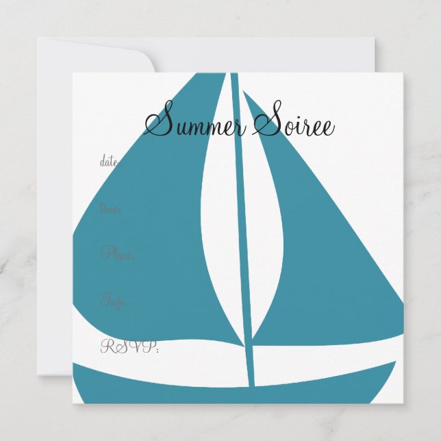 Monogram Sail Boat Invitation (Front)
