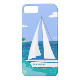 Monogram Sailboat Coastal Tropical iPhone 7 Case