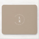 Monogram, salon, minimalistic,  beige-brown mouse pad<br><div class="desc">Minalistic,  modern,  salon,   beige-brown,  monogram design,  coral .</div>