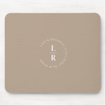 Monogram, salon, minimalistic,  beige-brown mouse pad<br><div class="desc">Minalistic,  modern,  salon,   beige-brown,  monogram design,  coral .</div>