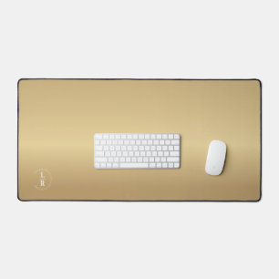 Monogram, salon, minimalistic gold (imitate) desk mat