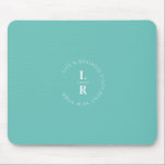Monogram, salon, minimalistic, turquoise mouse pad<br><div class="desc">Minalistic,  modern,  salon,  monogram design,  turquoise.</div>