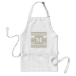 Monogram sandstone stripes adult apron