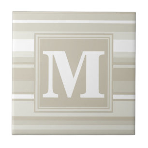 Monogram sandstone stripes ceramic tile