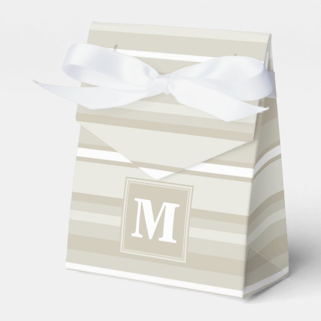 Monogram sandstone stripes favor boxes (Front Side)
