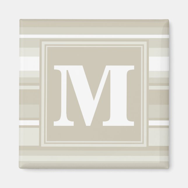 Monogram sandstone stripes magnet (Front)