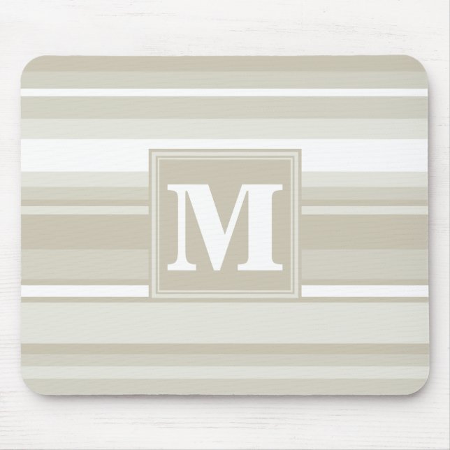 Monogram sandstone stripes mouse pad (Front)