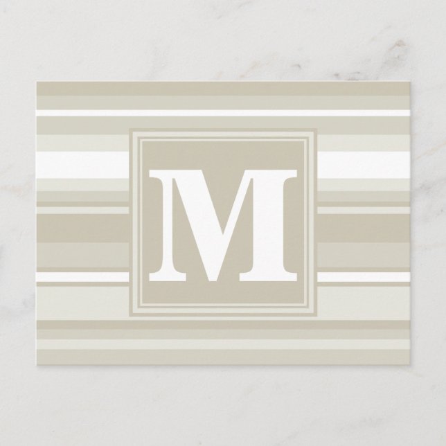 Monogram sandstone stripes postcard (Front)