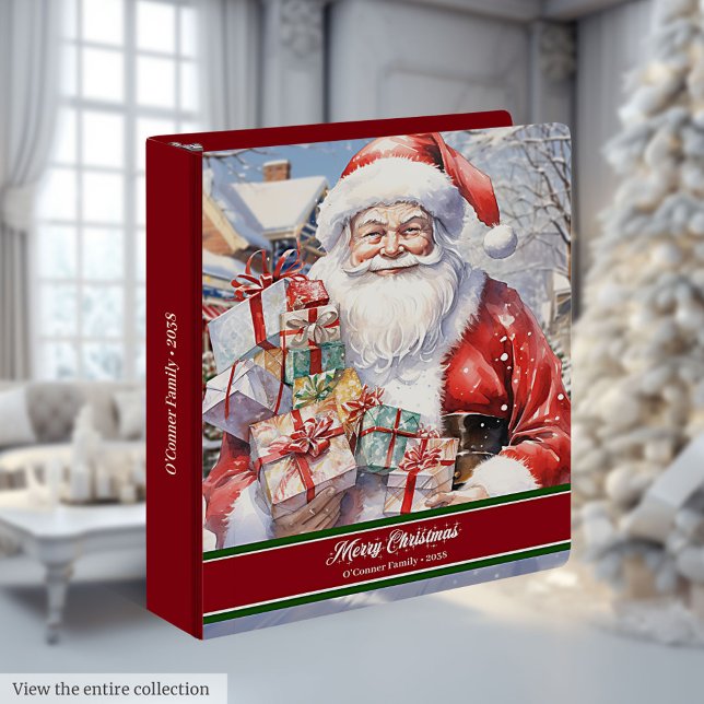 Monogram Santa Claus Ring Binder Holiday Memory (Monogram Santa Claus Ring Binder Holiday Memory Book)