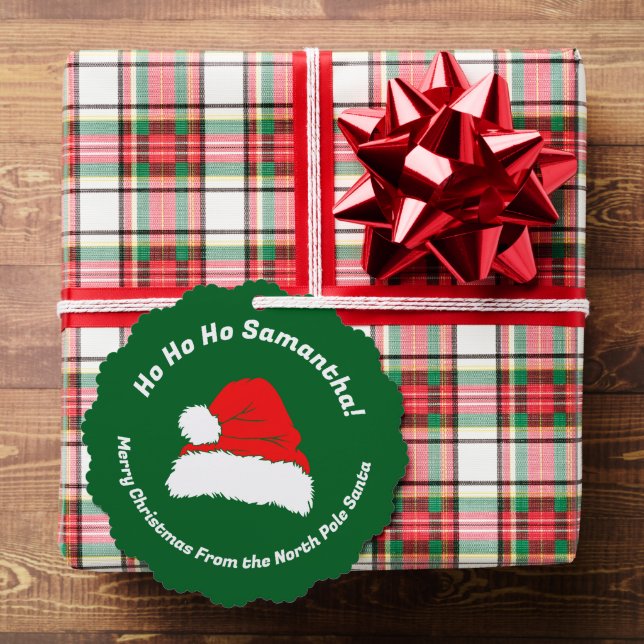 Monogram Santa Merry Christmas Ornament Card (Insitu (Gift))