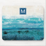 Monogram | Sapphire Blue Watercolor Mouse Pad<br><div class="desc">Sapphire Blue Watercolor  Artist: Alicia Ludwig</div>