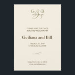 monogram save the date<br><div class="desc">Celebrate in style!  This monogrammed ecru and brown save the date is fully customizable.  Simply make it your own!</div>