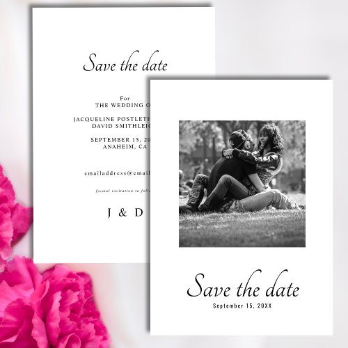 Monogram Save The Date Photo Wedding Invitation