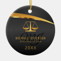 Monogram Scale Of Justice  - Black and Gold