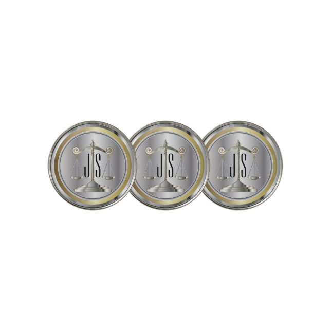 Monogram Scales of Justice Golf Ball Marker (3 Up)