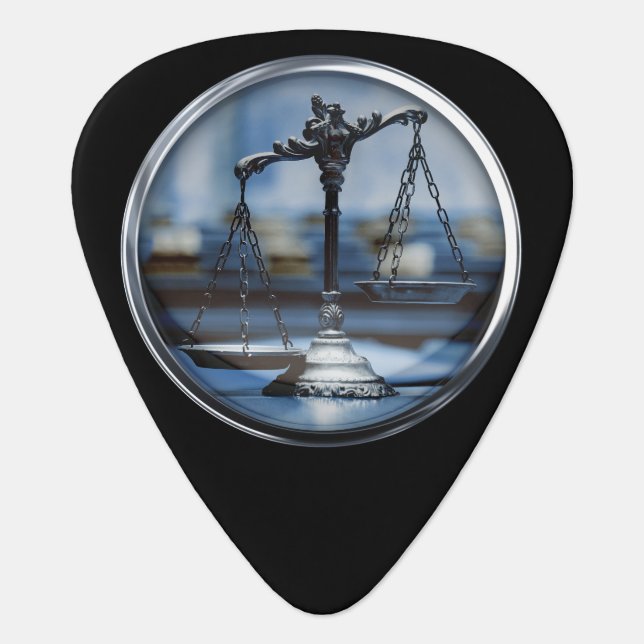 Monogram | Scales of Justice Guitar Pick (Front)