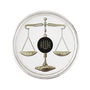 Monogram   Scales of Justice Lapel Pin