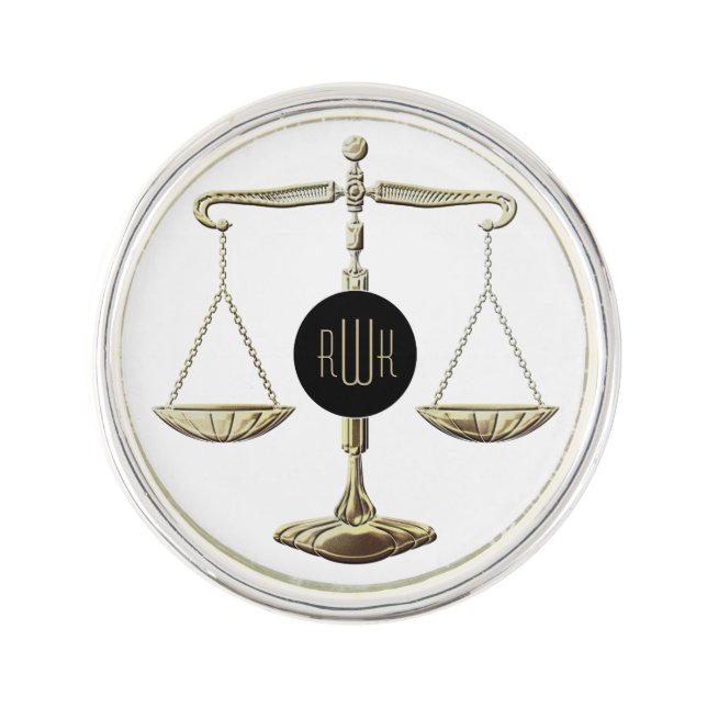Monogram | Scales of Justice Lapel Pin (Front)