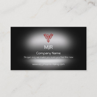 Monogram, Scarlet Phoenix, metallic-effect Business Card