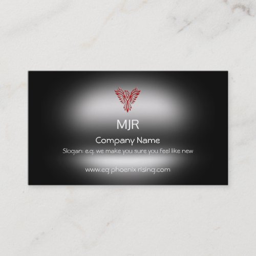 Monogram Scarlet Phoenix metallic_effect Business Card