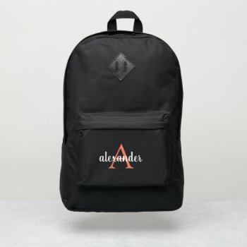 Monogram School  Port Authority® Backpack by bubblesgifts at Zazzle