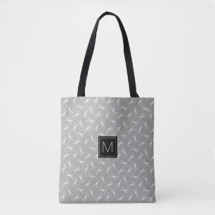 Monogram Scissors Pattern in Gray Tote Bag
