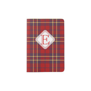 Monogram, Scottish Highland clan red plaid tartan: Passport Holder