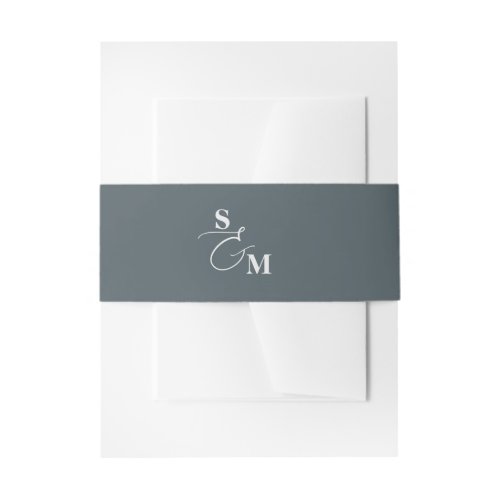 Monogram Script Ampersand Classic Wedding Invitation Belly Band
