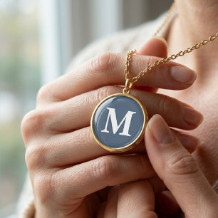 Monogram Script Anchor Bride Bridal Shower Custom Gold Plated Necklace