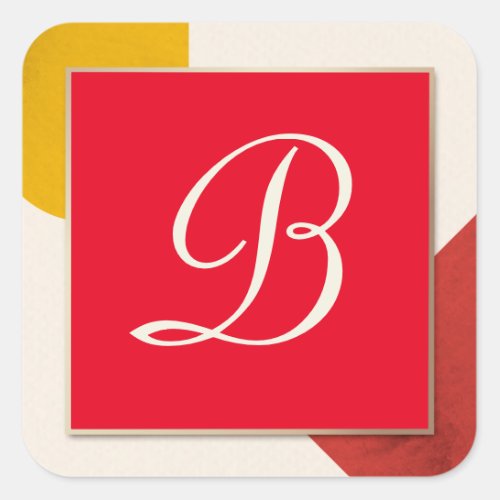 Monogram script B Square Sticker