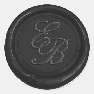 Monogram Script Black Wax Seal Wedding Favor