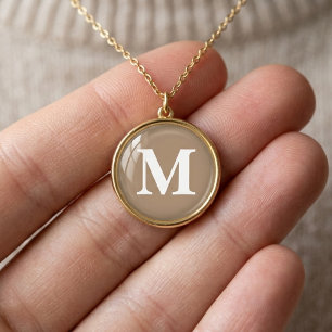 Monogram Script Bridesmaid Mom Custom Initial Name Gold Plated Necklace