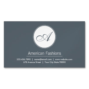 Monogram   Script Business Card Magnet
