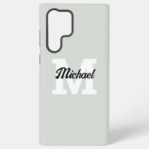 Monogram Script Calligraphy Sage Green Samsung Galaxy S22 Ultra Case